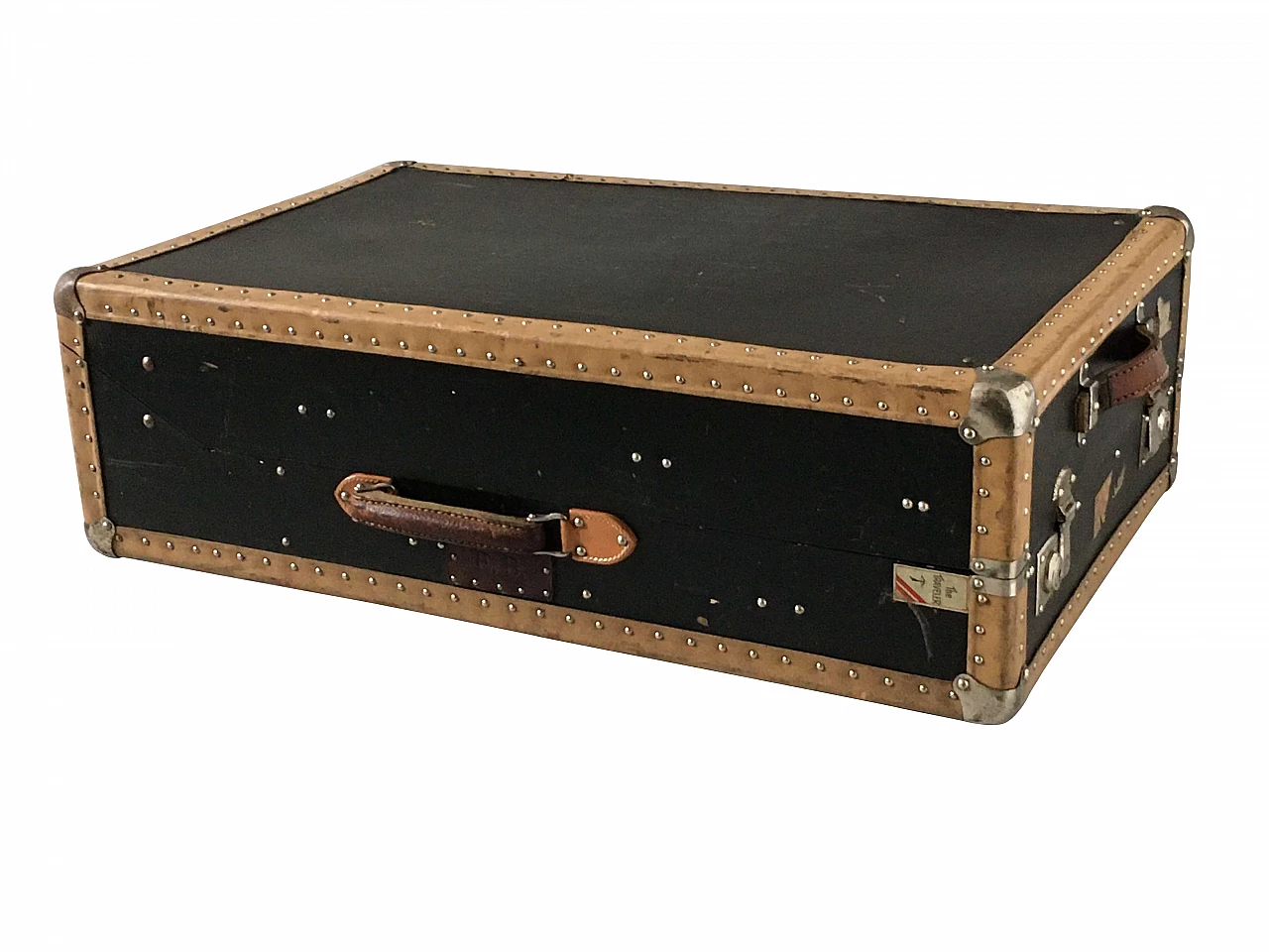 Wood, leather, fabric and metal travel wardrobe trunk 11