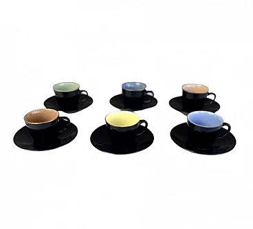 6 Ceramic small cups with saucers by Ditmar Urbach, 1950s