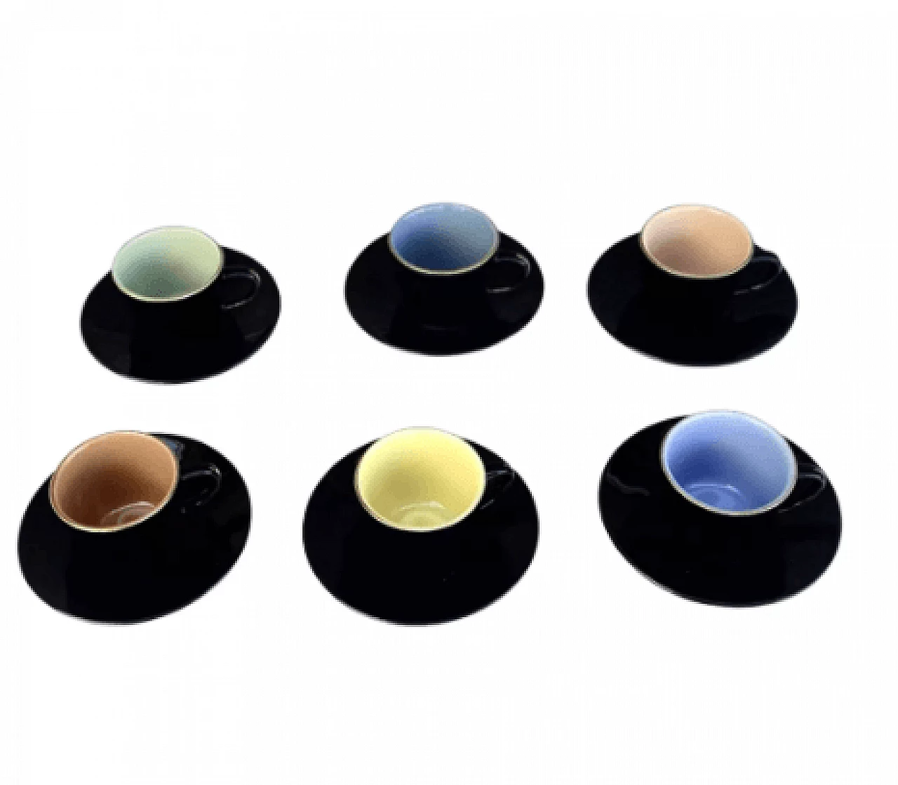 6 Ceramic small cups with saucers by Ditmar Urbach, 1950s 6