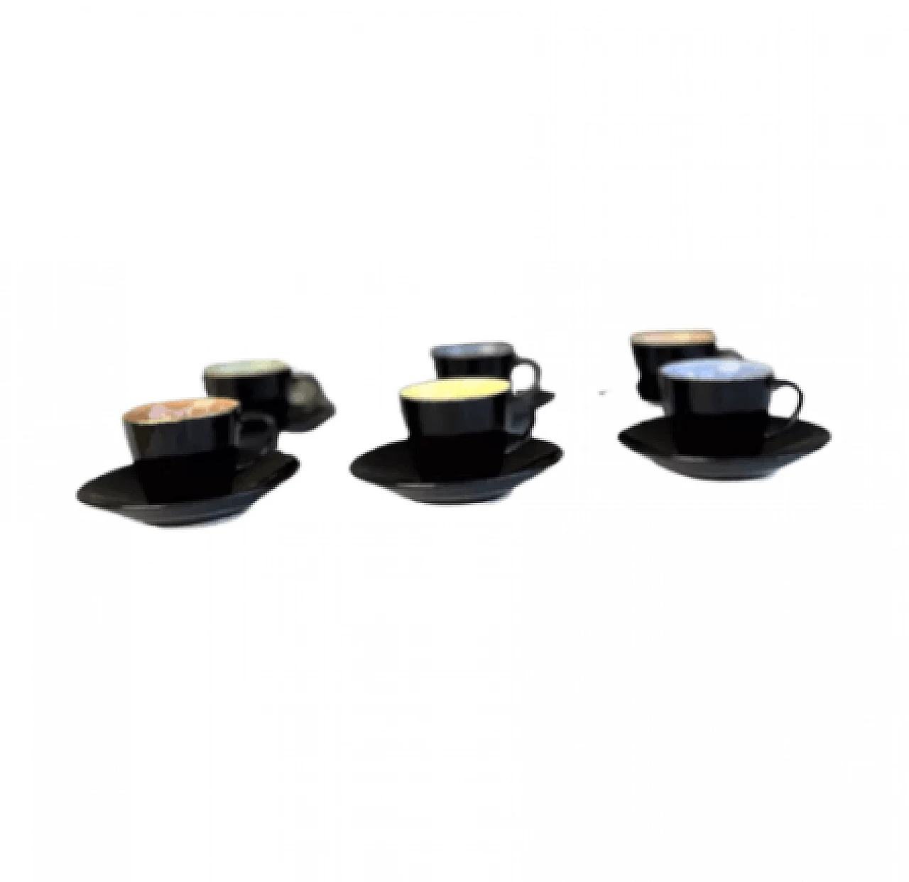 6 Ceramic small cups with saucers by Ditmar Urbach, 1950s 8