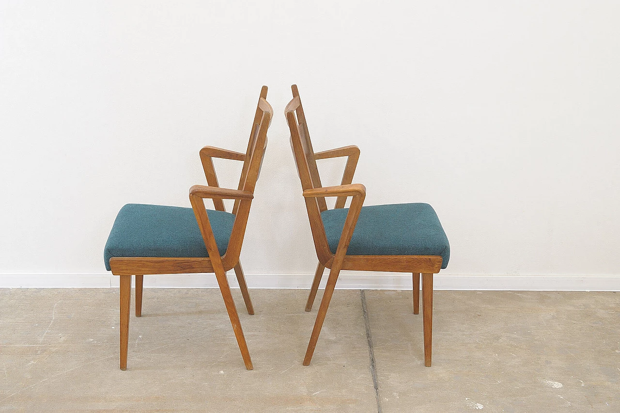 Pair of bent-beech chairs with upholstered seat by Jitona, 1970s 7
