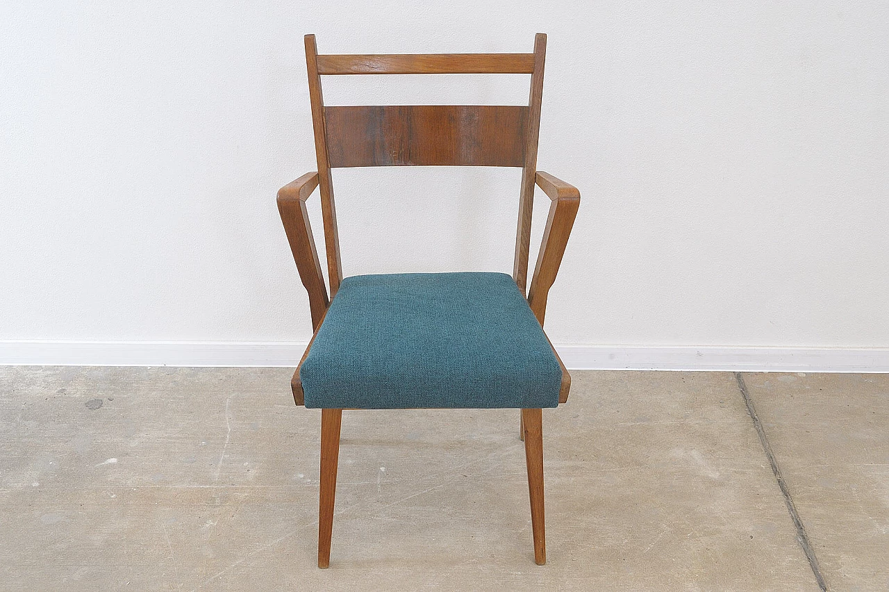 Pair of bent-beech chairs with upholstered seat by Jitona, 1970s 10