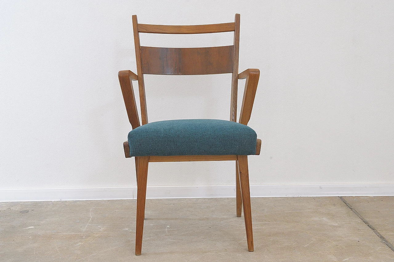 Pair of bent-beech chairs with upholstered seat by Jitona, 1970s 11