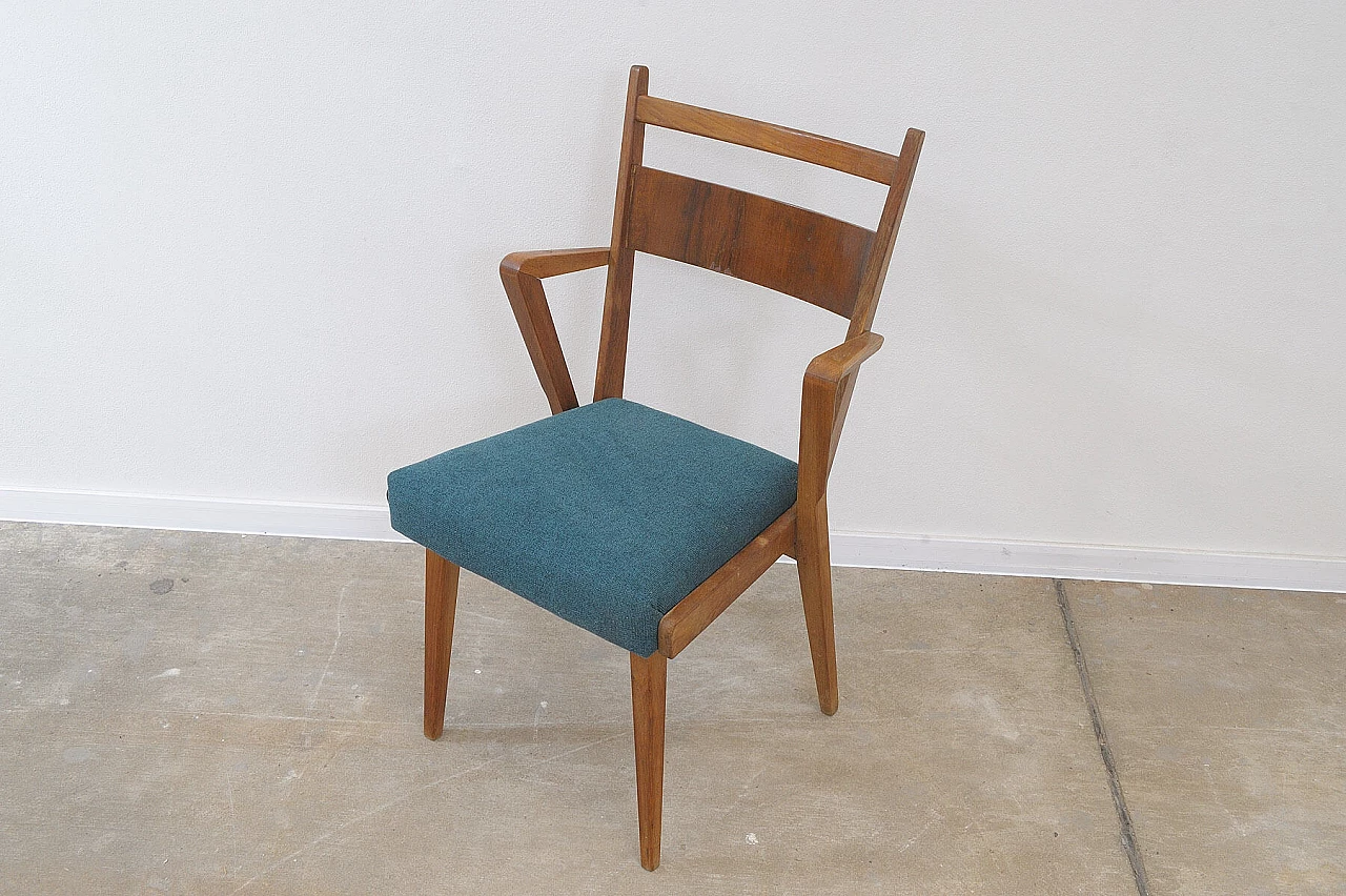 Pair of bent-beech chairs with upholstered seat by Jitona, 1970s 12