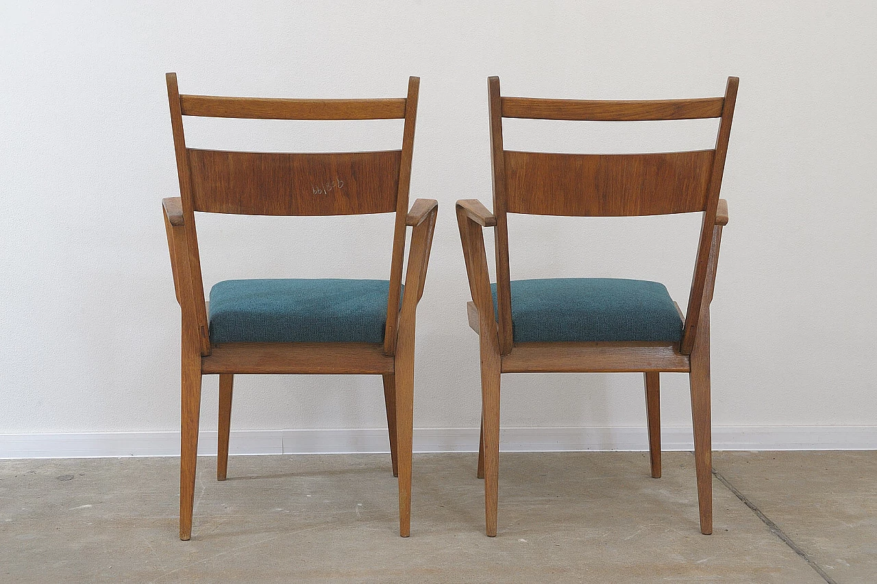 Pair of bent-beech chairs with upholstered seat by Jitona, 1970s 19