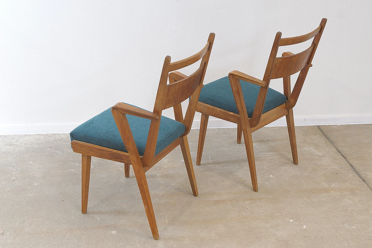 Pair of bent-beech chairs with upholstered seat by Jitona, 1970s 27
