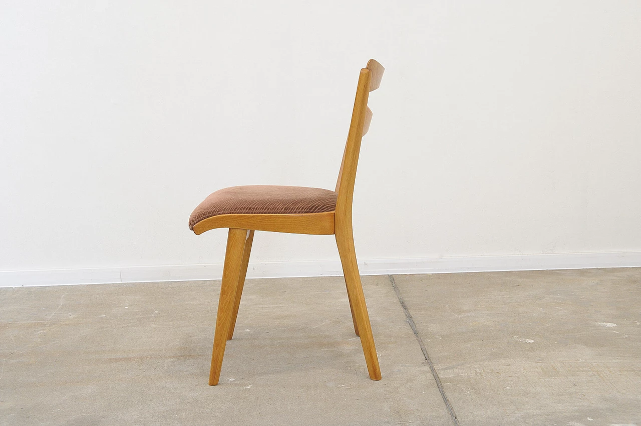 4 Chairs in beech and brown fabric by Tatra Nábytok, 1960s 14