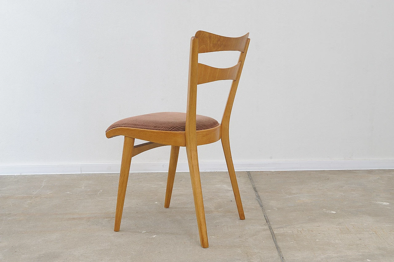 4 Chairs in beech and brown fabric by Tatra Nábytok, 1960s 15