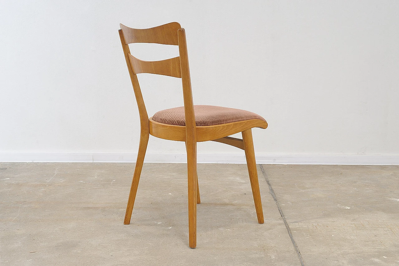 4 Chairs in beech and brown fabric by Tatra Nábytok, 1960s 17