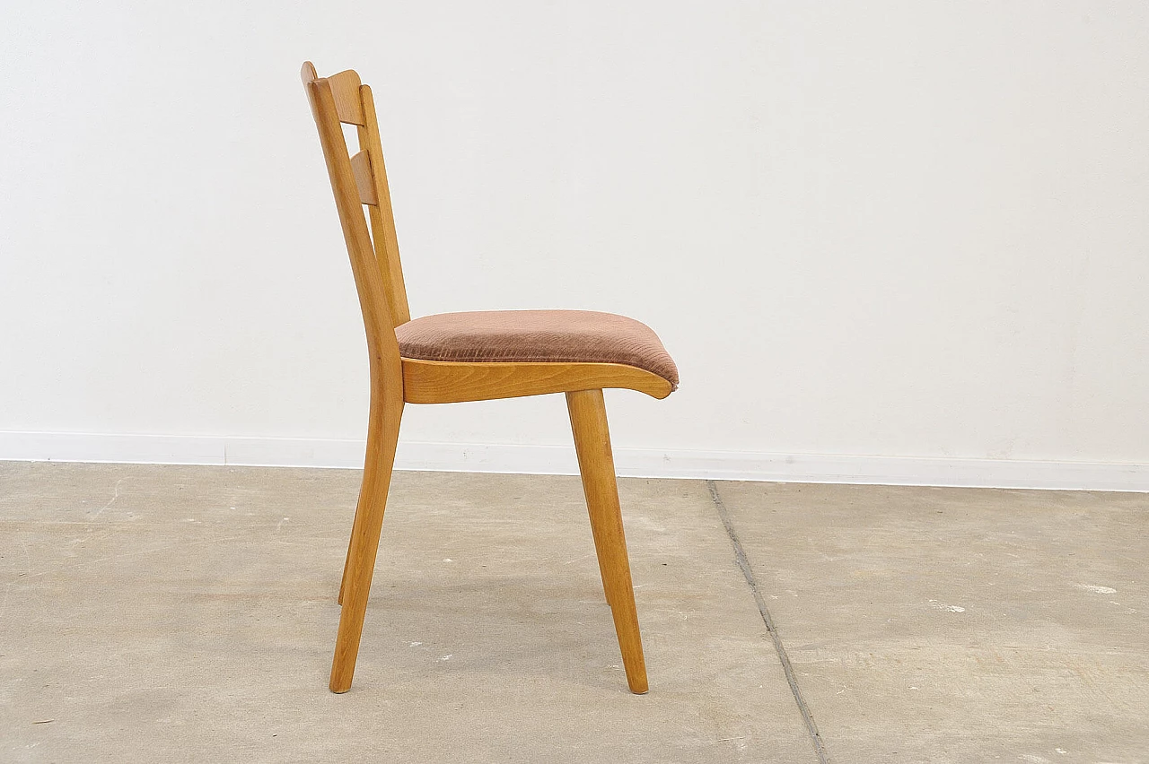 4 Chairs in beech and brown fabric by Tatra Nábytok, 1960s 18