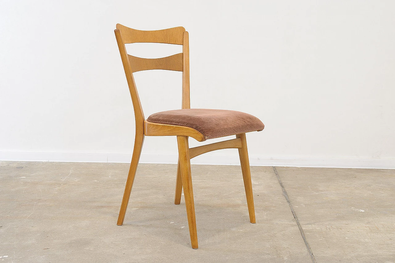 4 Chairs in beech and brown fabric by Tatra Nábytok, 1960s 19