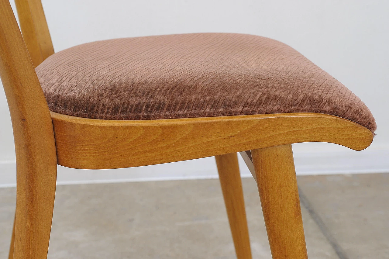 4 Chairs in beech and brown fabric by Tatra Nábytok, 1960s 20