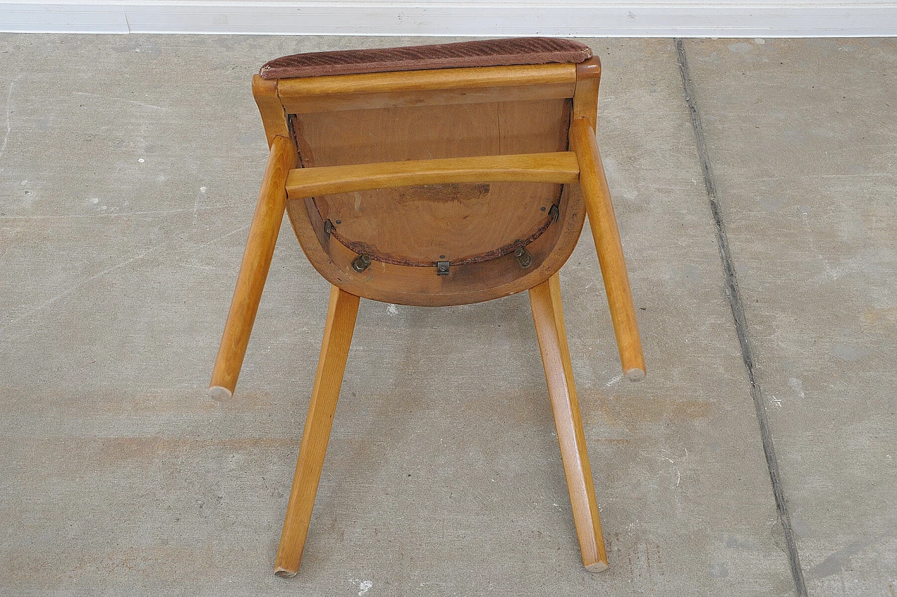 4 Chairs in beech and brown fabric by Tatra Nábytok, 1960s 23