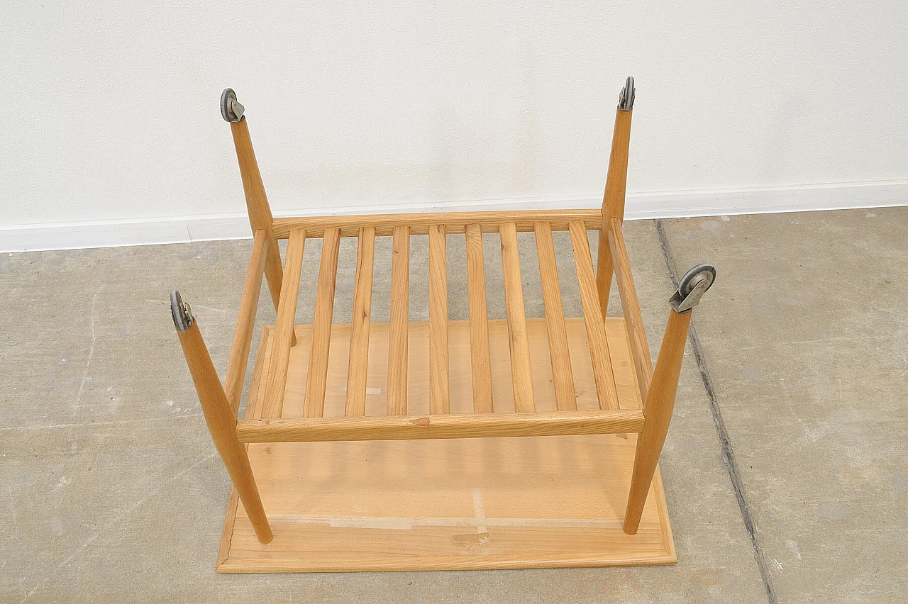 Beech coffee table with casters by Krásná Jizba, 1950s 20