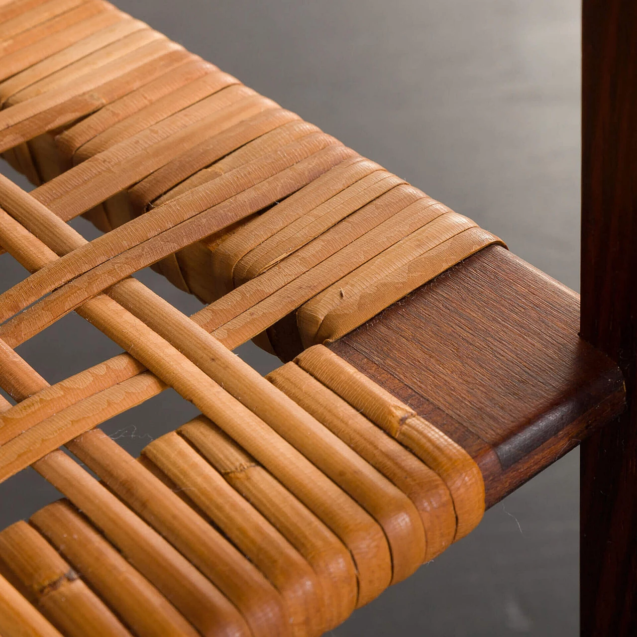 Rosewood and wicker coffee table by Severin Hansen for Haslev, 1960s 16