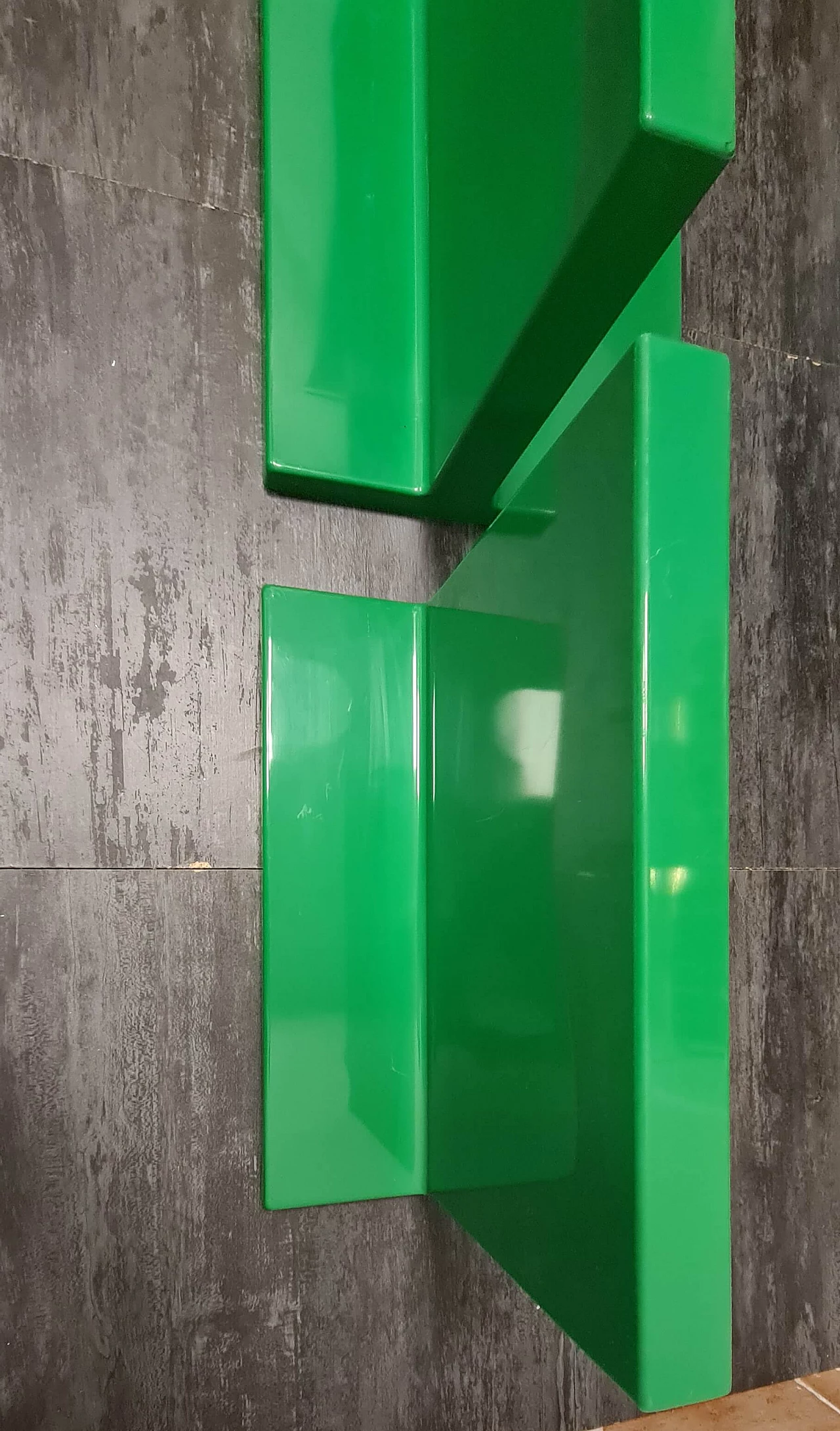 Pair of green plastic shelves by Marcello Siard for Kartell, 1970s 2