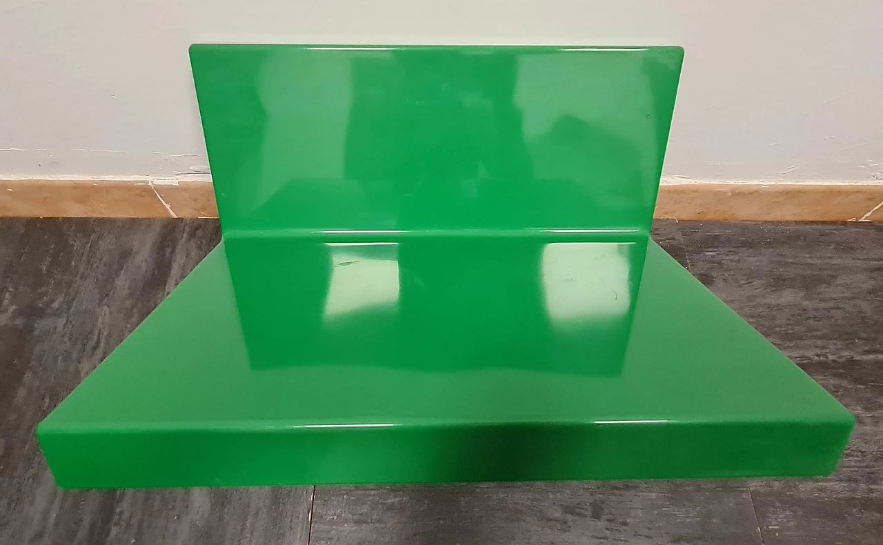 Coppia di mensole in plastica verde di Marcello Siard per Kartell, anni '70 4