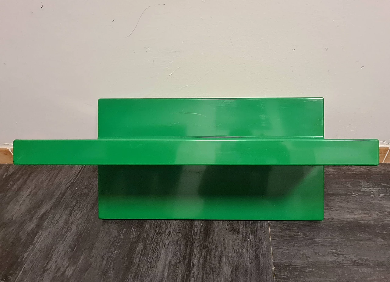 Pair of green plastic shelves by Marcello Siard for Kartell, 1970s 8