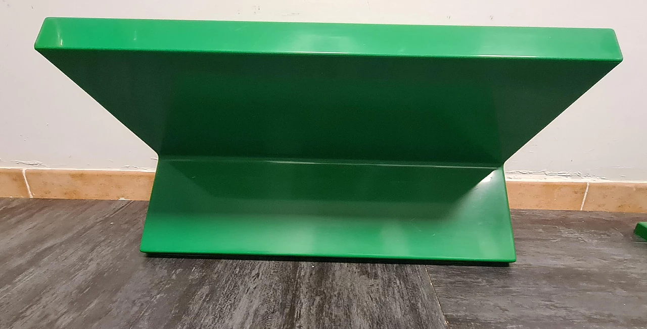 Pair of green plastic shelves by Marcello Siard for Kartell, 1970s 9