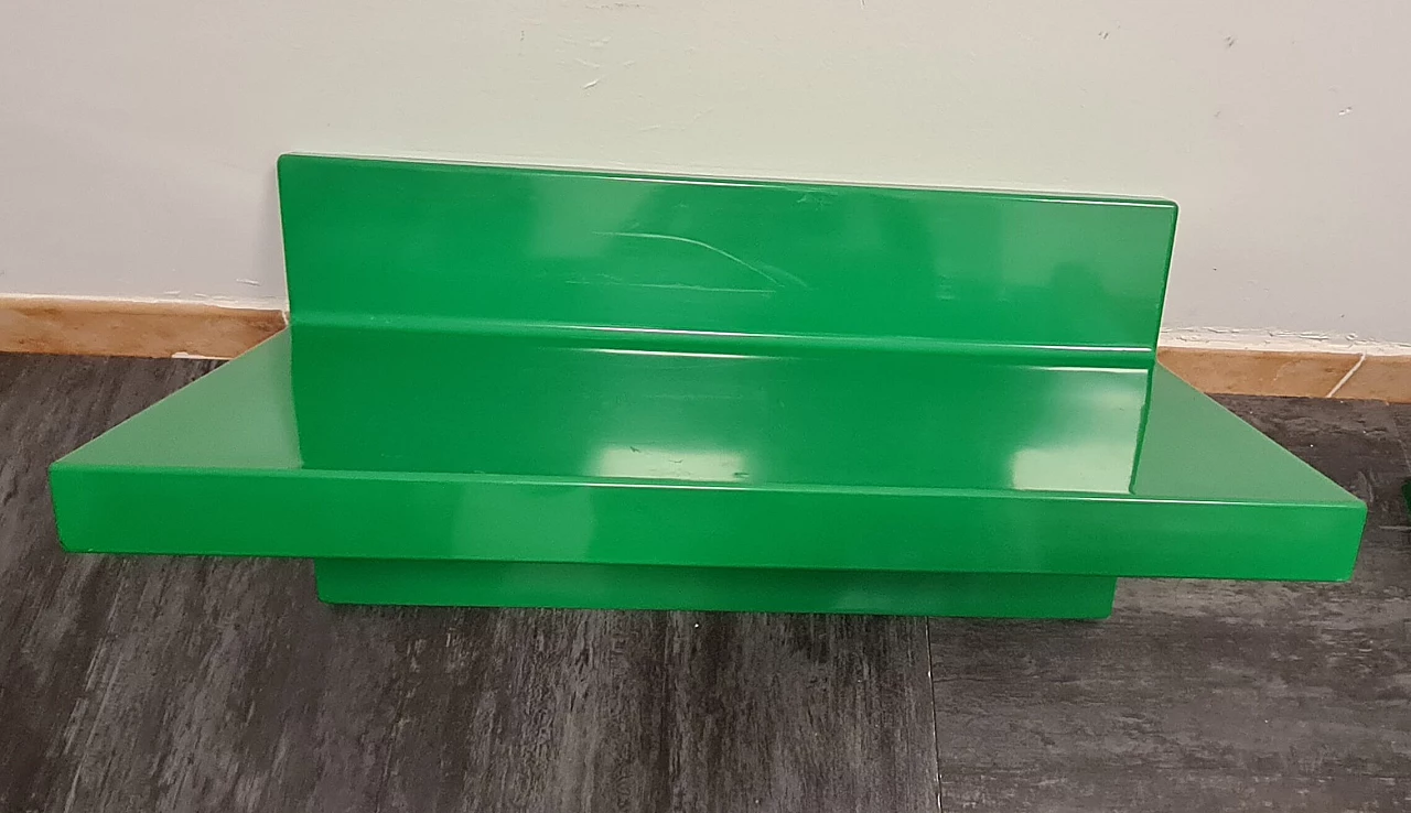 Pair of green plastic shelves by Marcello Siard for Kartell, 1970s 10