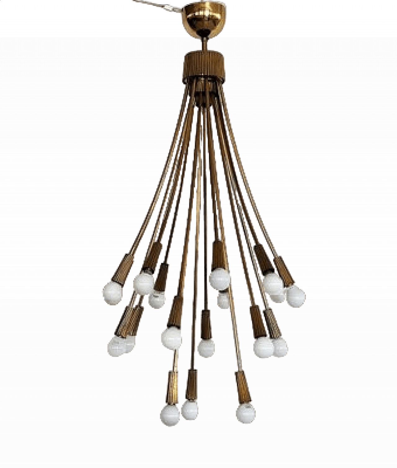 Eighteen-light brass chandelier, 1970s 16