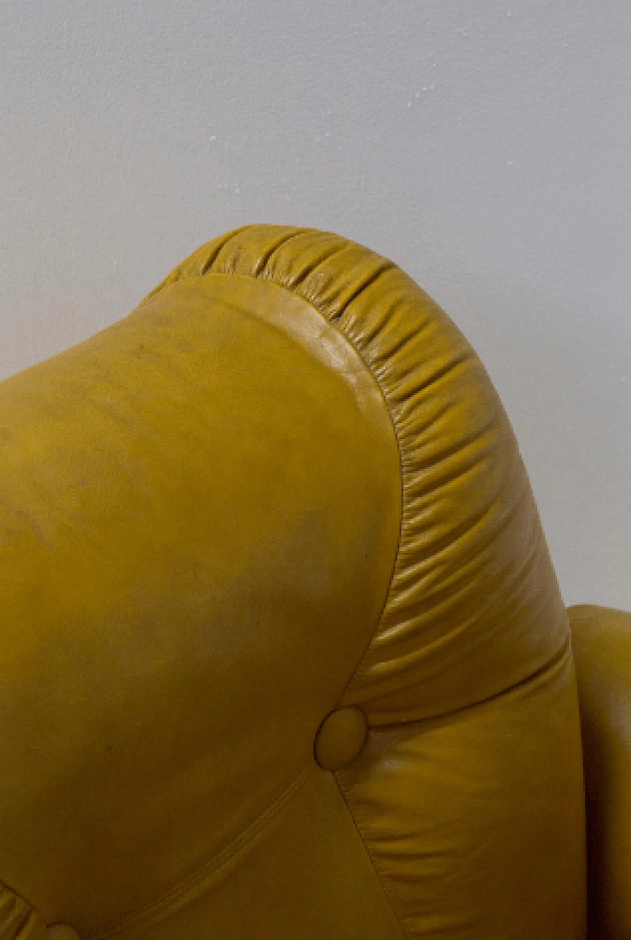 Pair of Space Age brown leather armchairs, 1970s 4