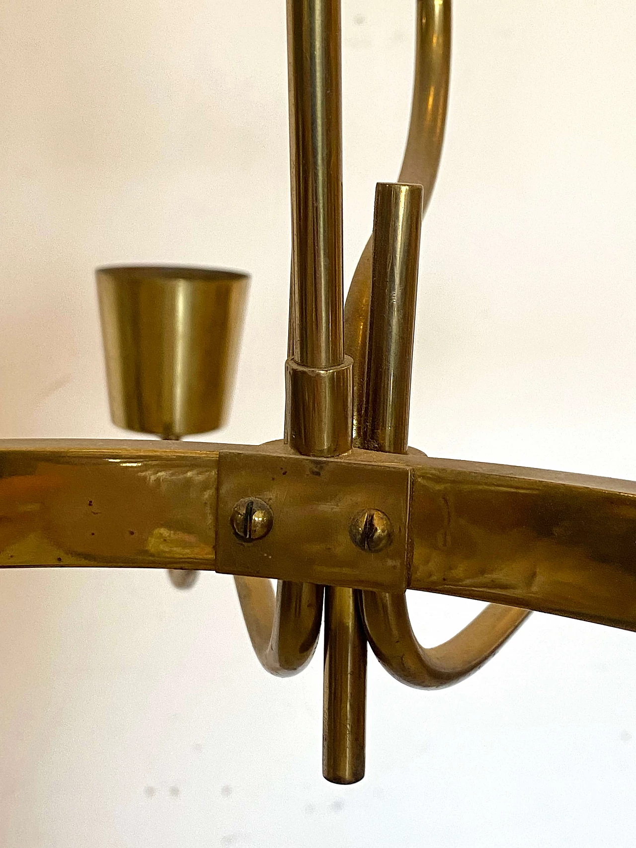 Eighteen-light brass chandelier attributed to Stilnovo, 1950s 6