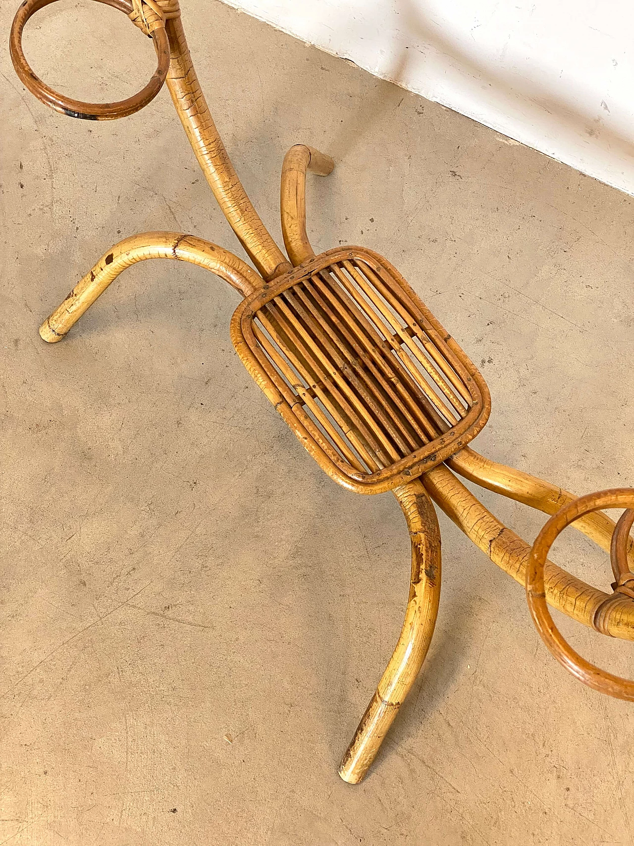 Wicker and bamboo pot holder, 1970s 3