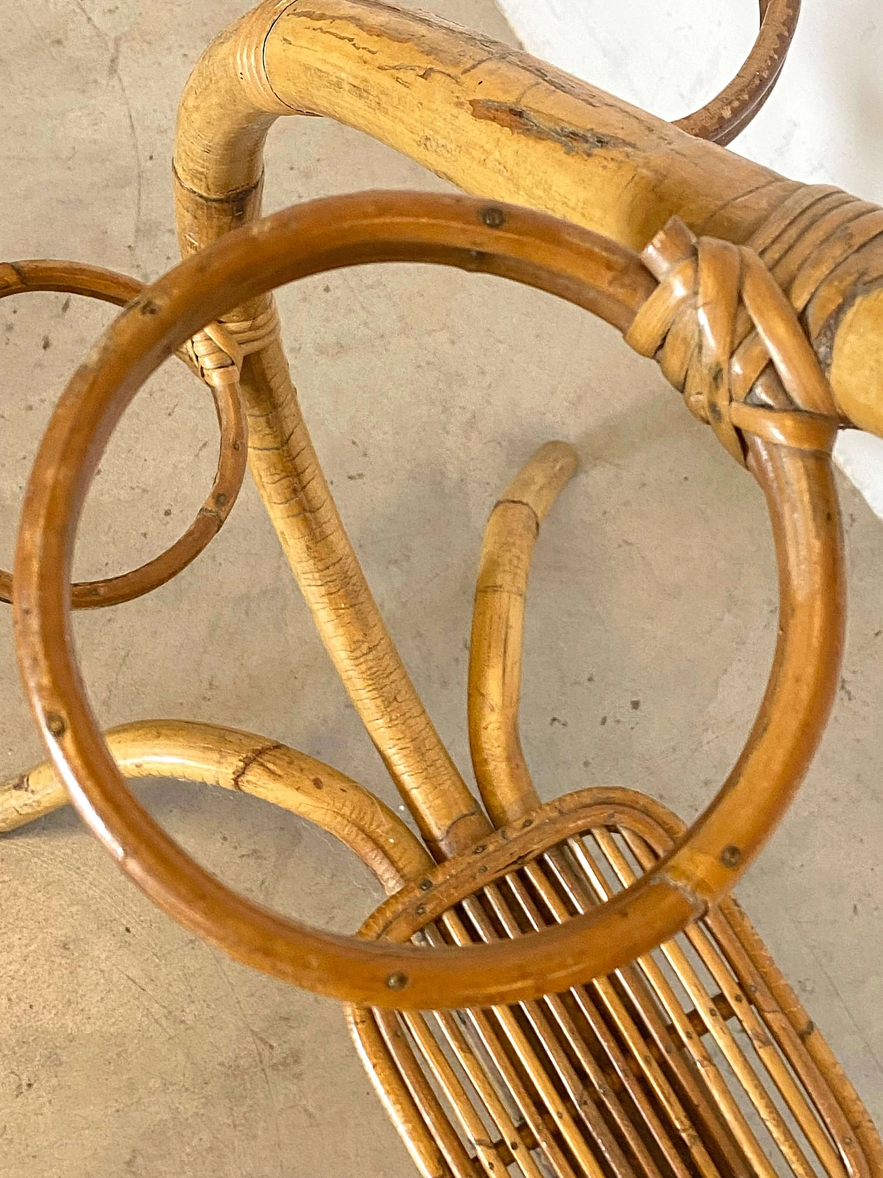 Wicker and bamboo pot holder, 1970s 6