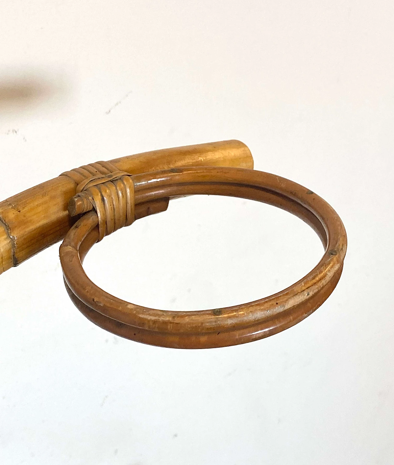 Wicker and bamboo pot holder, 1970s 8