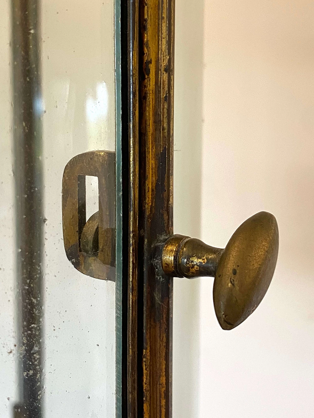 Bronze three-light lantern with ground glass, early 20th century 9