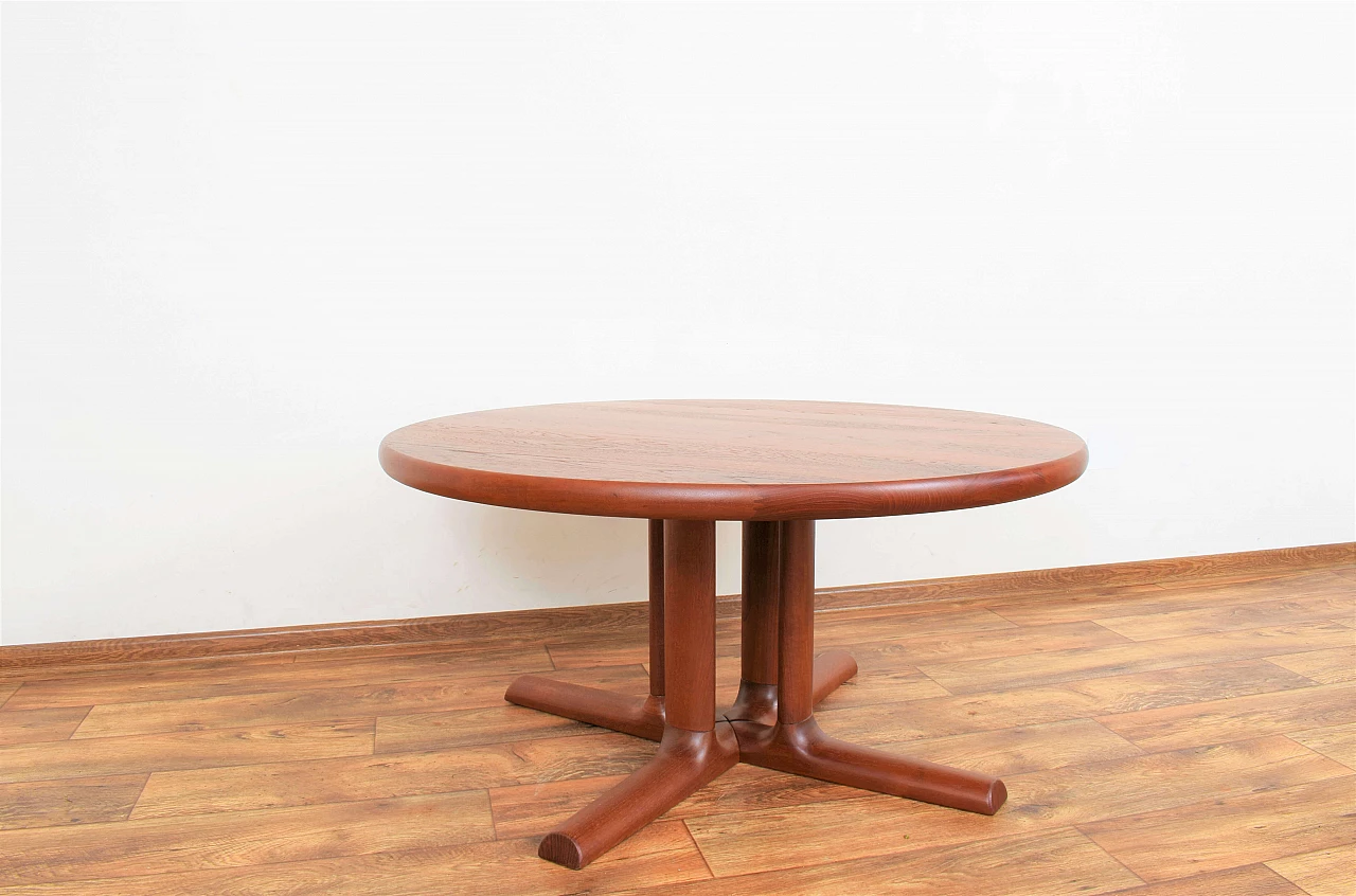 Round solid teak coffee table by Dyrlund, 1970s 3