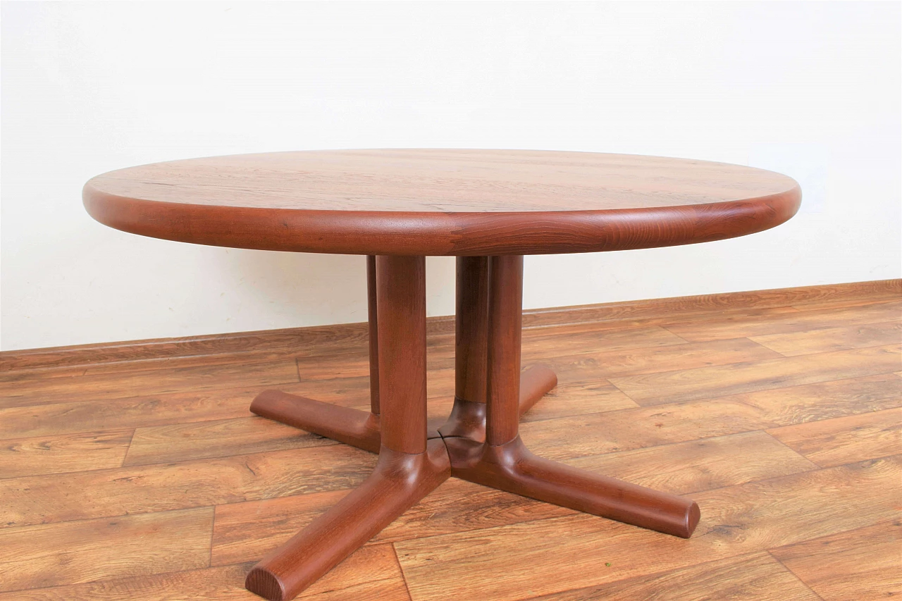 Round solid teak coffee table by Dyrlund, 1970s 4