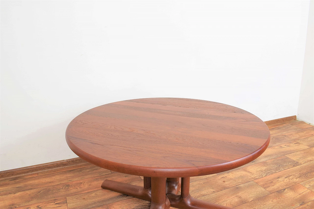 Round solid teak coffee table by Dyrlund, 1970s 5