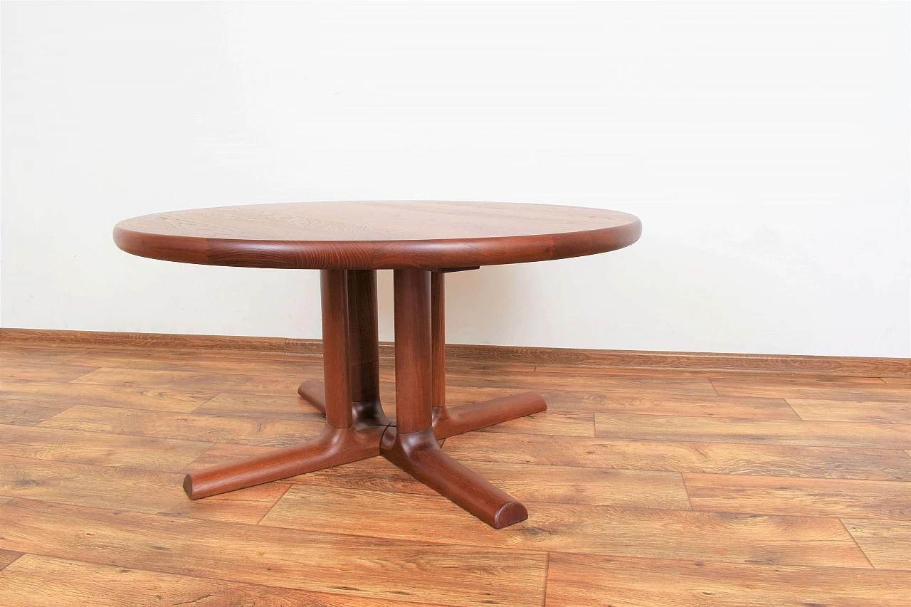 Round solid teak coffee table by Dyrlund, 1970s 7