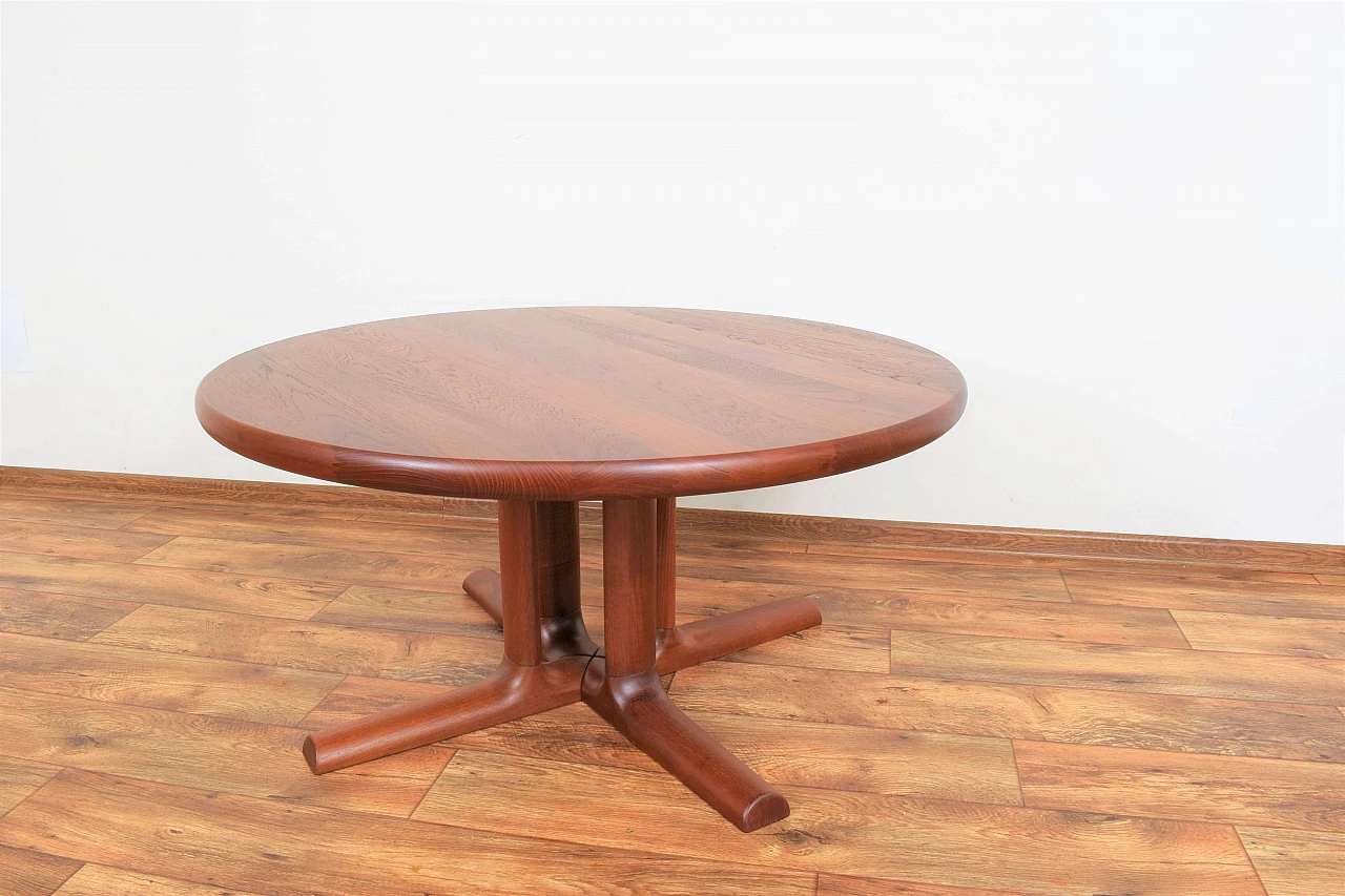 Round solid teak coffee table by Dyrlund, 1970s 8