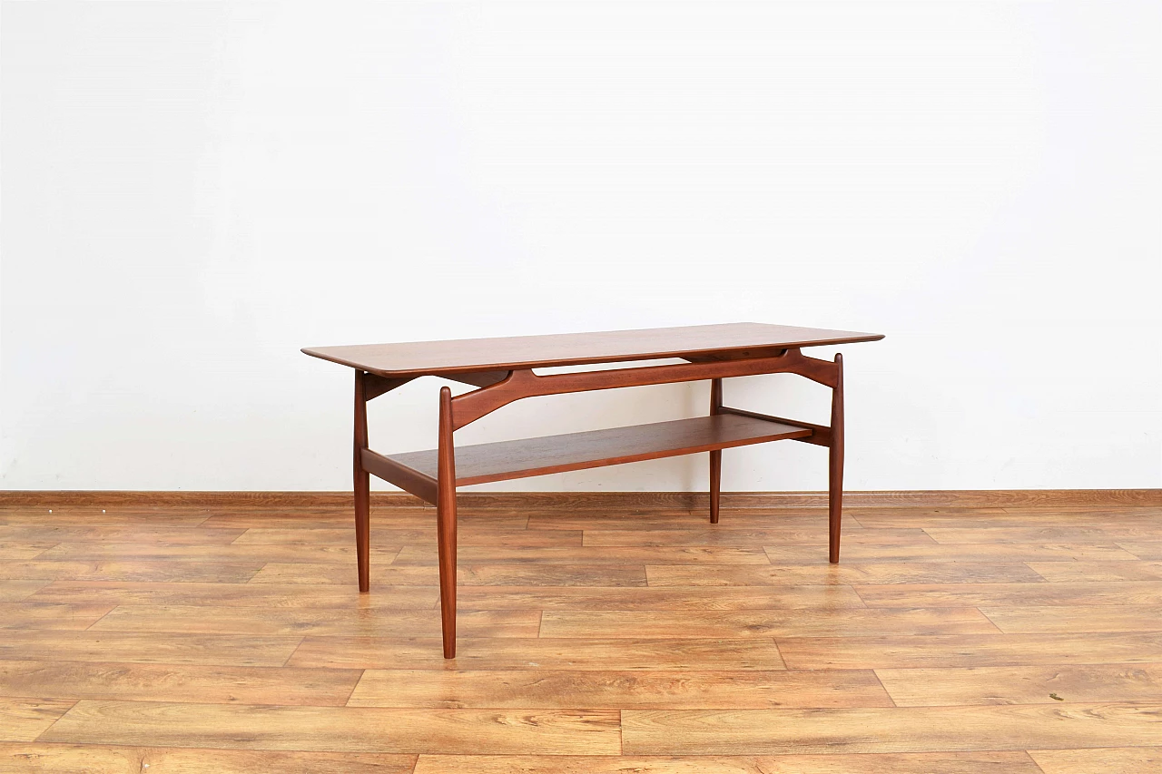Danish teak double-shelf coffee table, 1960s 1