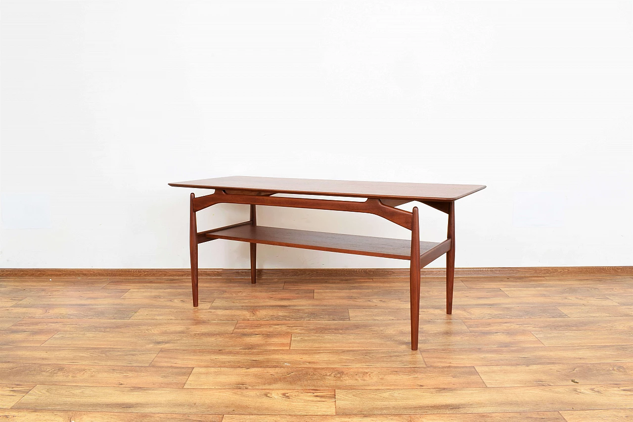 Danish teak double-shelf coffee table, 1960s 2