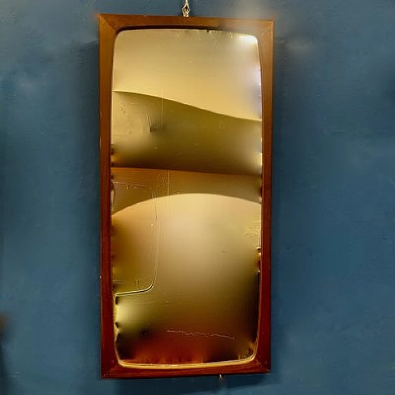 Specchio con cornice in teak di ISA Bergamo, anni '60 1