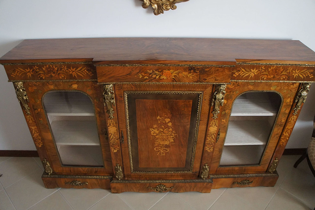 French Boulle-style inlaid and paneled wood sideboard, mid-19th century 10