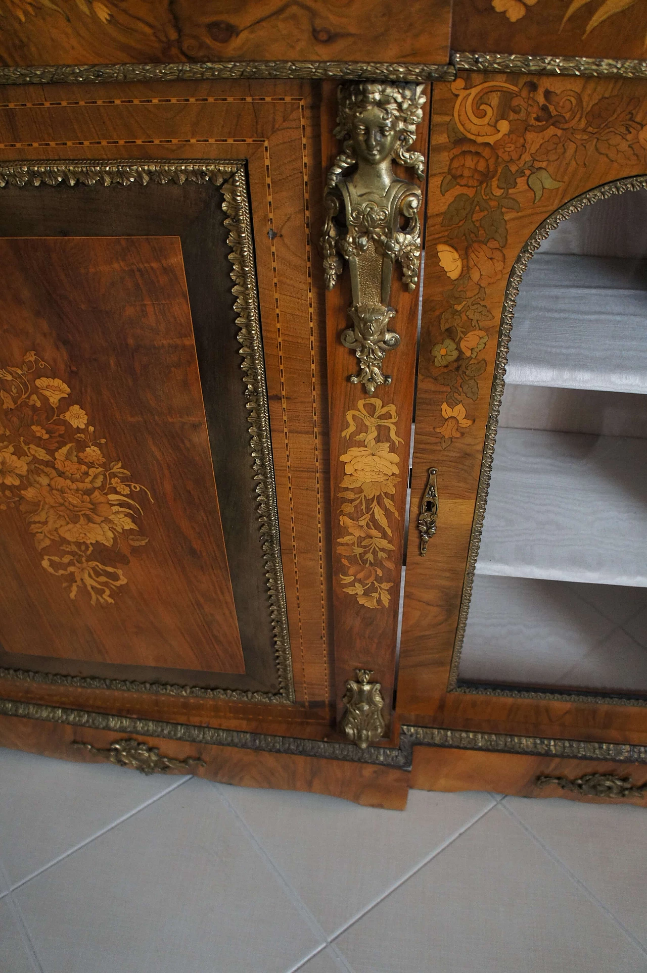 French Boulle-style inlaid and paneled wood sideboard, mid-19th century 11