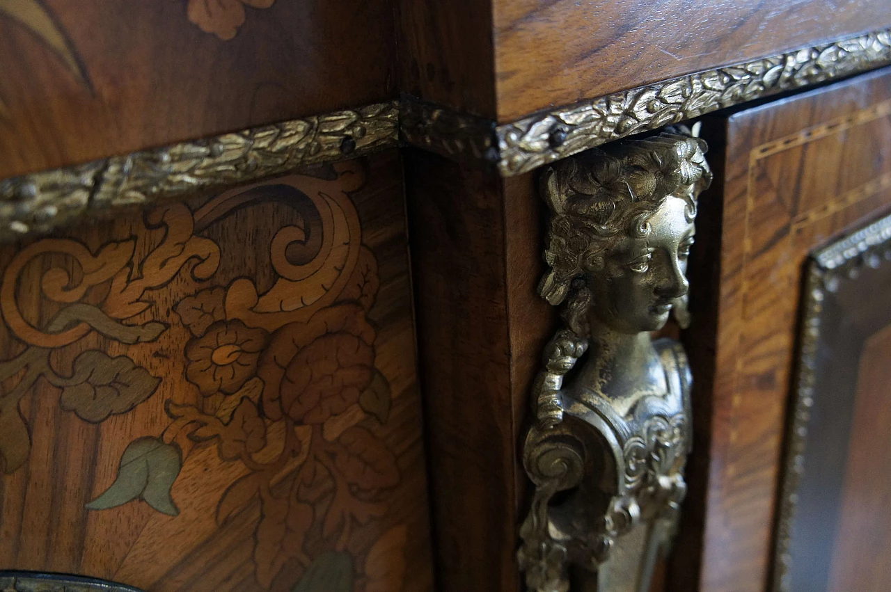 French Boulle-style inlaid and paneled wood sideboard, mid-19th century 16