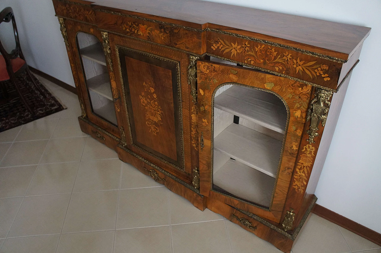 French Boulle-style inlaid and paneled wood sideboard, mid-19th century 24