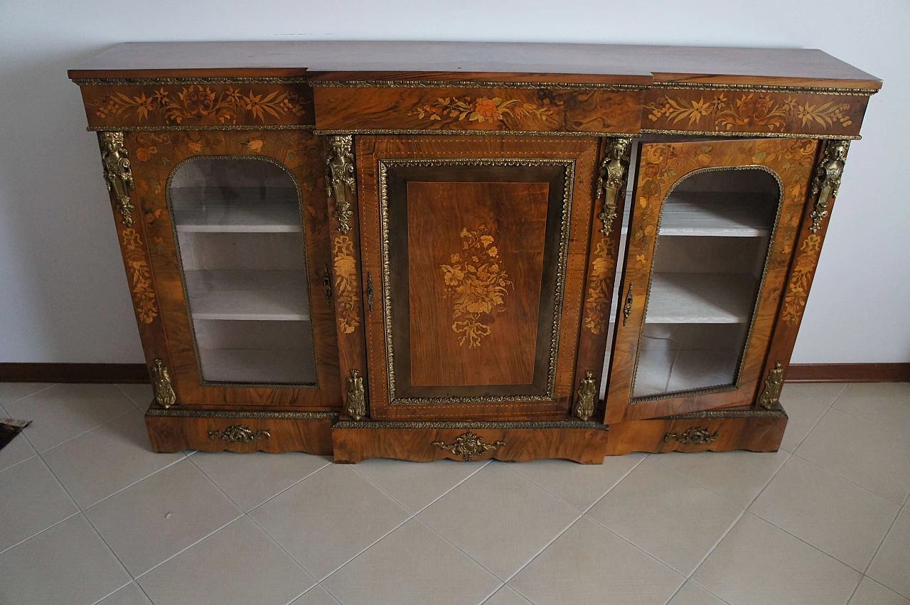 French Boulle-style inlaid and paneled wood sideboard, mid-19th century 25