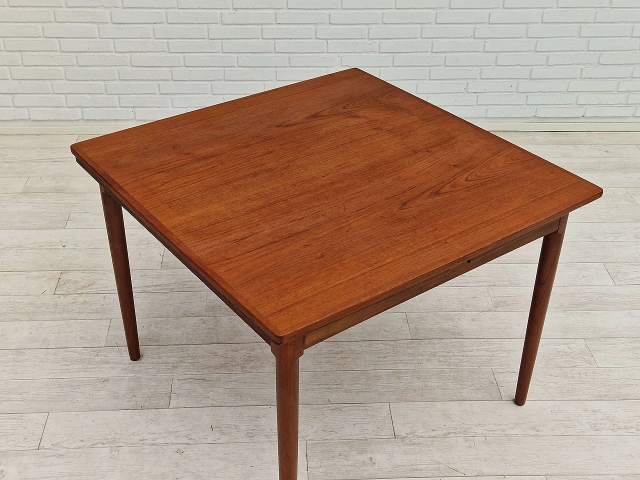 Danish teak wood extendable table, 1960s 10