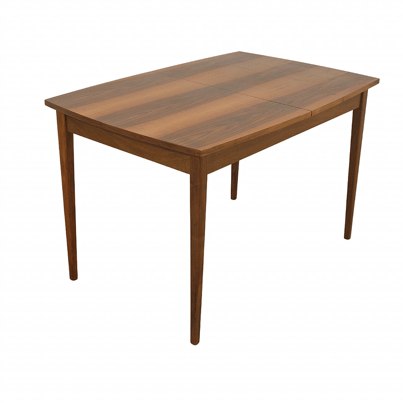 Czechoslovakian beech and walnut extendable table, 1970s 1