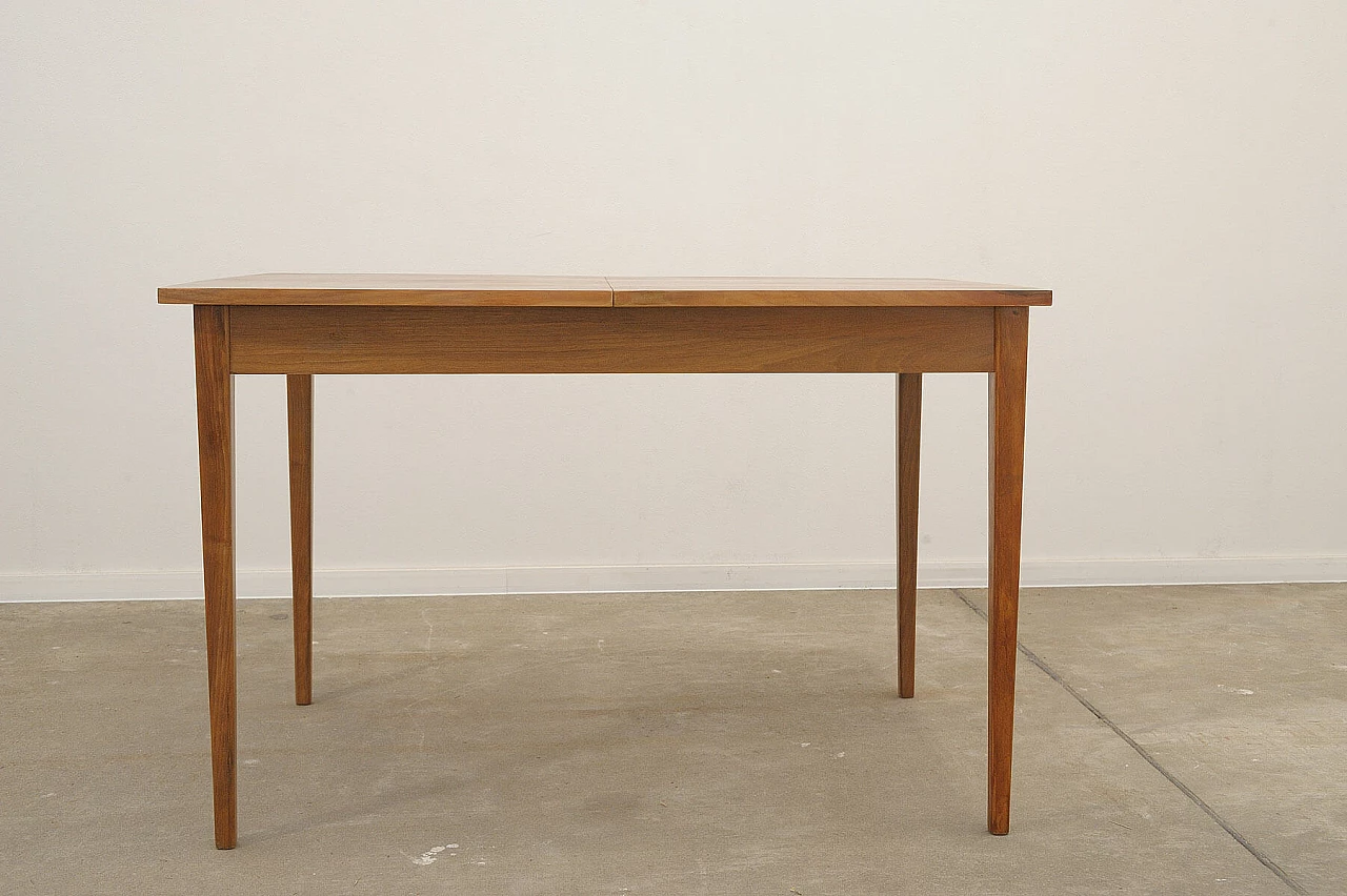 Czechoslovakian beech and walnut extendable table, 1970s 3