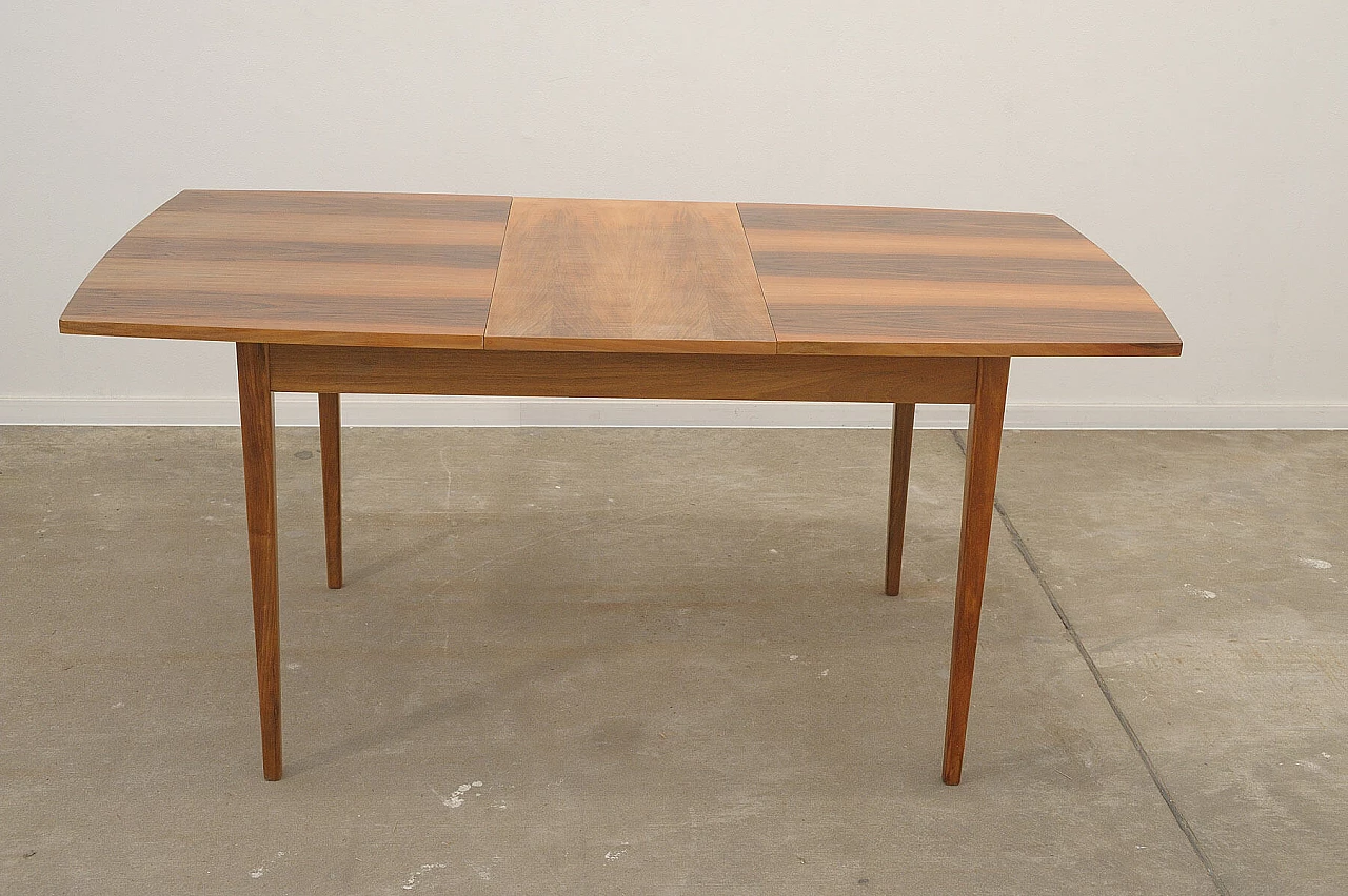 Czechoslovakian beech and walnut extendable table, 1970s 4