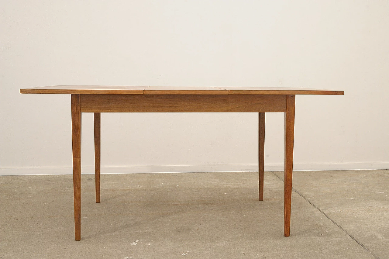 Czechoslovakian beech and walnut extendable table, 1970s 5