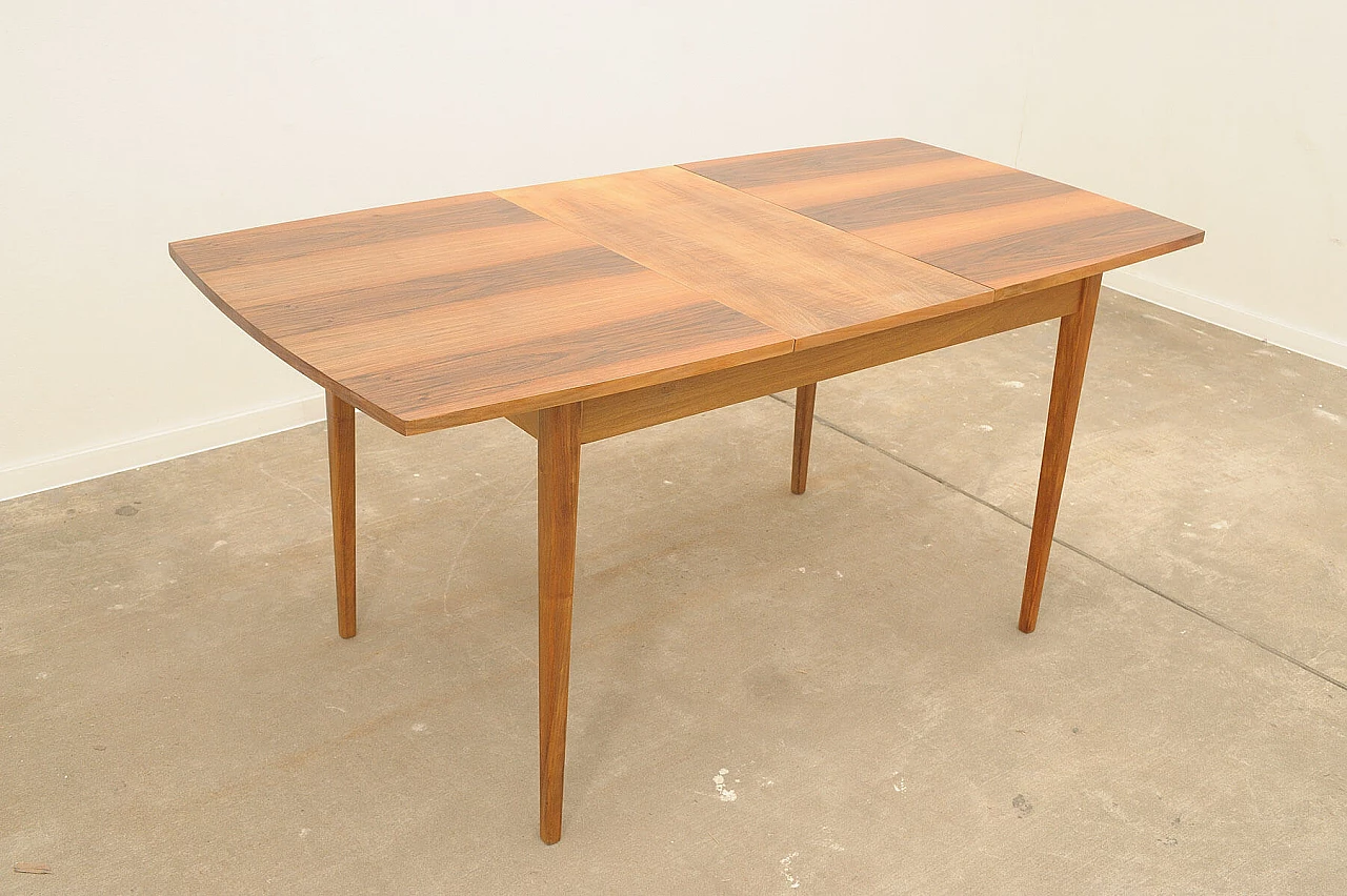 Czechoslovakian beech and walnut extendable table, 1970s 6